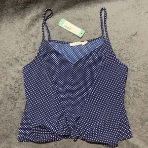 NWT navy blue tank with polka dots.